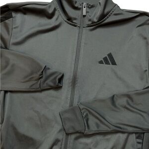 Adidas Men’s Gray‎ & Black 3 Striped Track Jacket Size Small Soccer Track Futbol